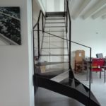 Escalier quart tournant en métal, Le Croisic, steel contemporain